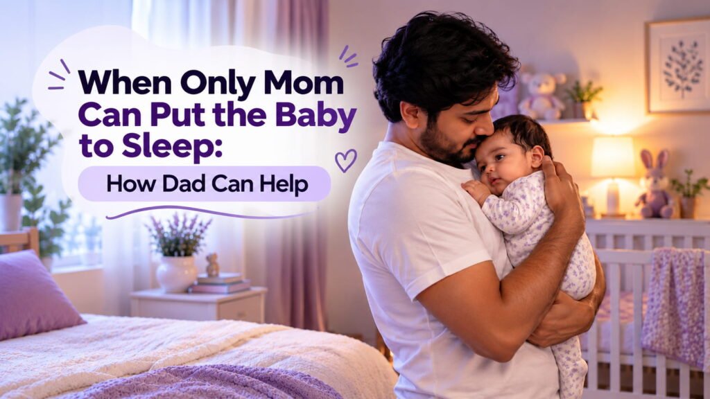 Indian parents sharing a gentle bedtime moment with their baby